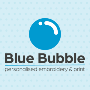 Blue Bubble Embroidery & Print