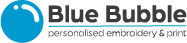 Blue Bubble Logo - Personalised Embroidery & Print